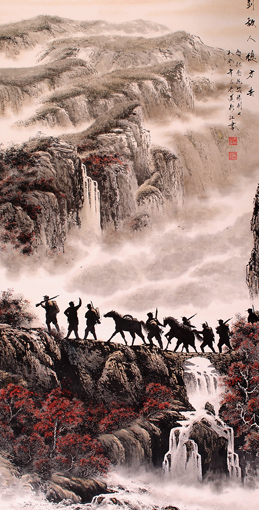 《到敌人后方去》规格：70x140cm