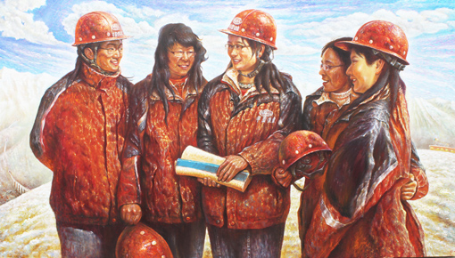 邓一文-油画《五金花》70x126cm