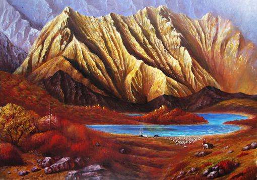 邓一文-油画《雪域高原》74X54cm