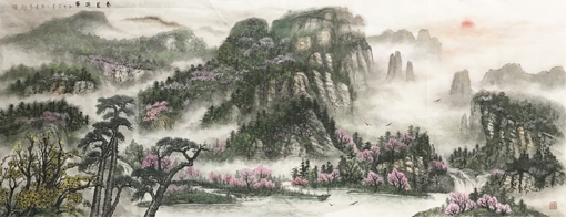 《春日瑞景》规格:250X100cm 《春日瑞景》规格:250X100cm