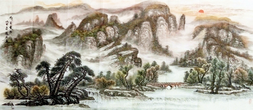 《旭日东升》规格:280X120cm 《旭日东升》规格:280X120cm