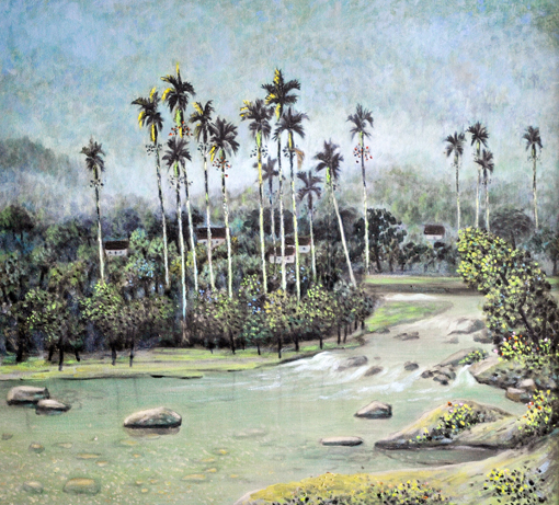 《槟榔树》油画规格：90X80cm（海南博物管收藏）