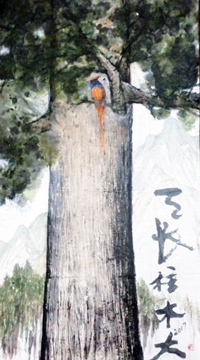 赵世杰作品《天长柱木大》