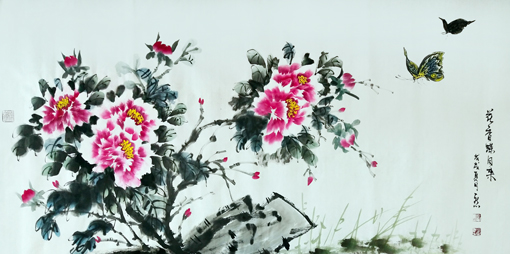 胡一然作品《花香蝶自来》