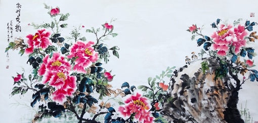 胡一然作品《牡丹花韵》