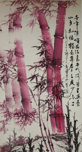 《千年传颂品洁高》规格：196cmx98cm 立轴