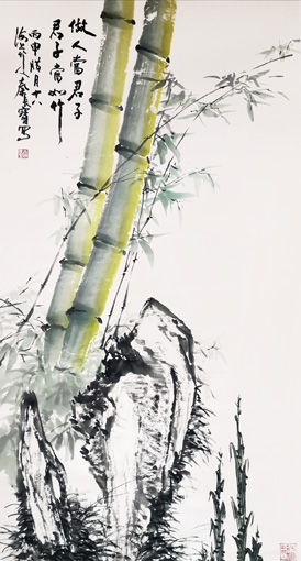 《做人当君子》规格：196cmx98cm 立轴