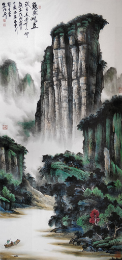 朱德安作品《巍然屹立》286cmx145cm