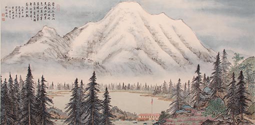 《美国雷尼尔雪山》规格：68x133cm 创作时间：2009年