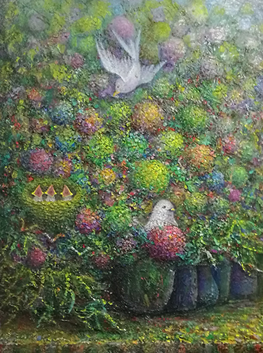 沈光宇作品《花鸟》规格:80x60cm 沈光宇作品《花鸟》规格:80x60cm