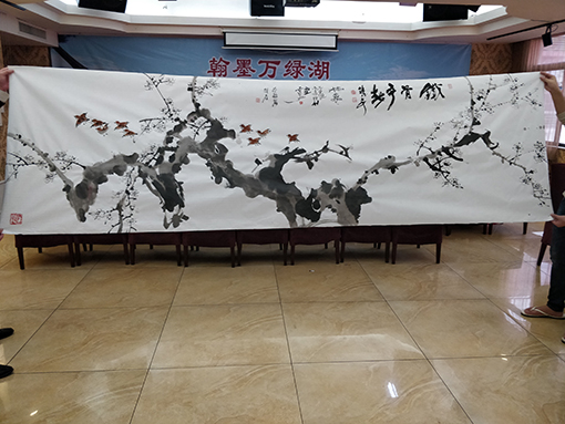 谷福海、江锦福、朱德安三位书画会主席合作作品