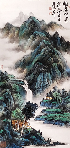朱德安作品鉴赏《雅居听泉》