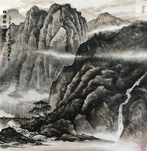 《白云青山两悠悠》规格：68x68cm