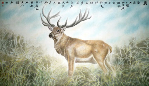 当代艺坛著名青年美女"鹿"画家——潘红